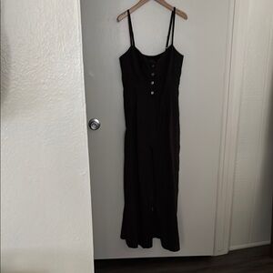 Madewell Black Button-Front Maxi Dress